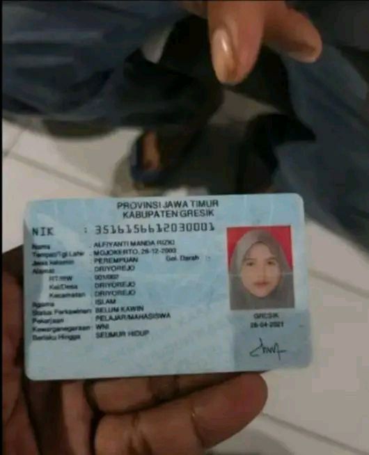 Identitas KTP Korban